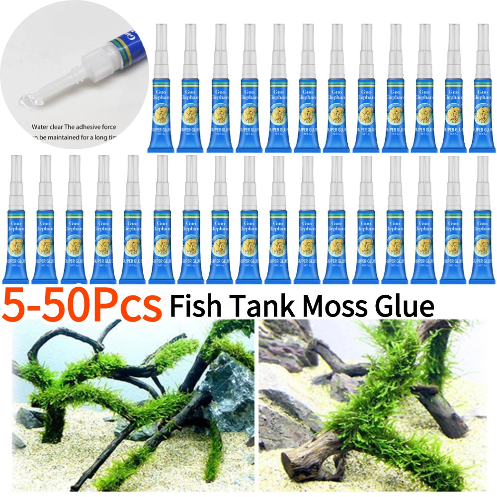Aquarium Plant Glue Gel - 50-5 sztuk akwarium krajobrazu mech klej