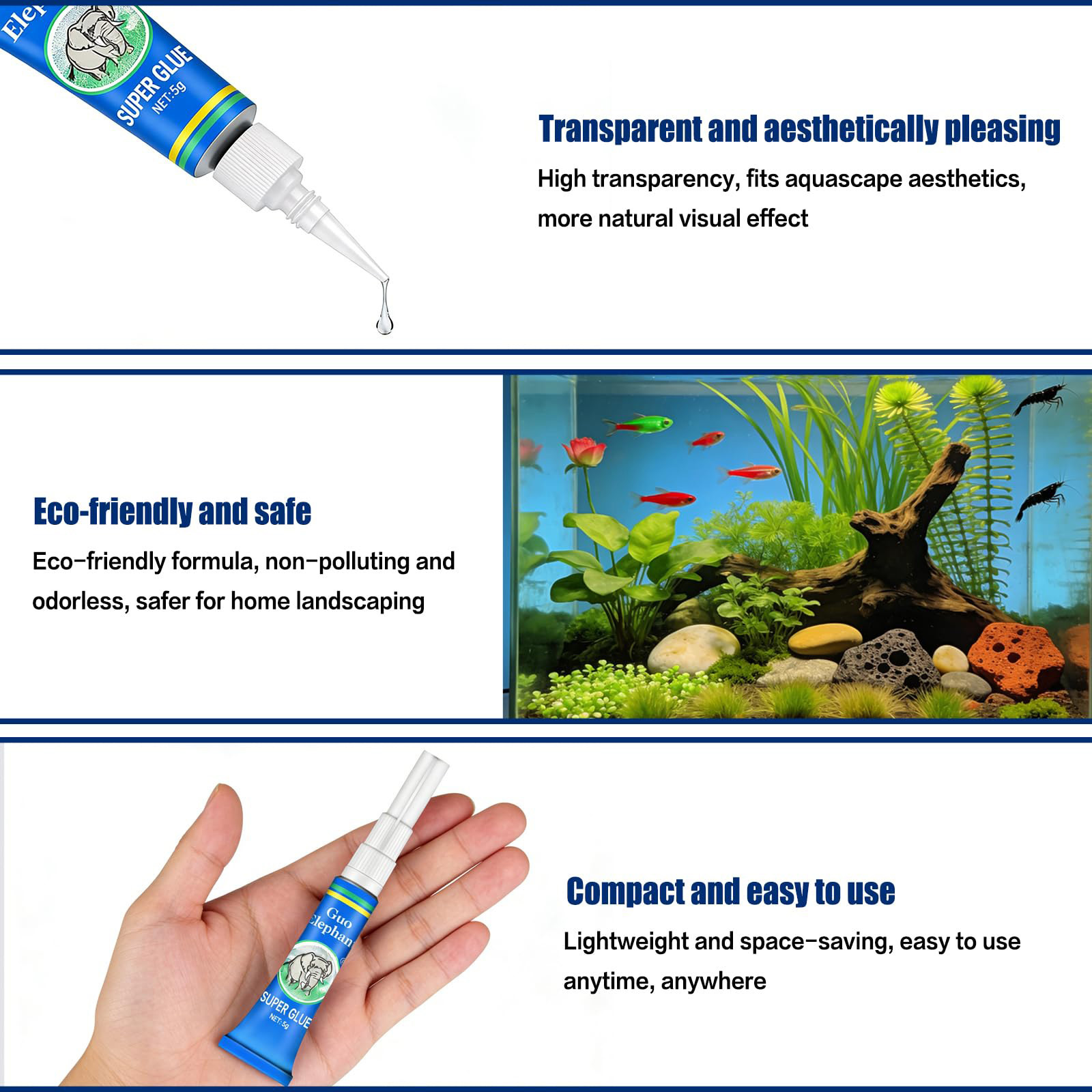 Klej do akwarium, bezpieczny d – Aquarium Plant Glue Gel recenzja i cena