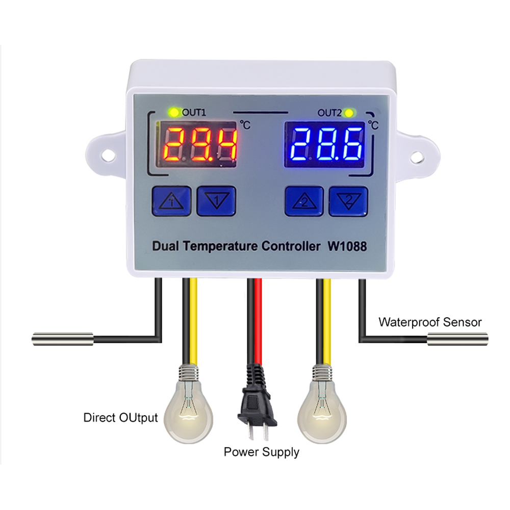 W1088 podwójny LED cyfrowy czu – Planted Aquarium Temperature recenzja i cena